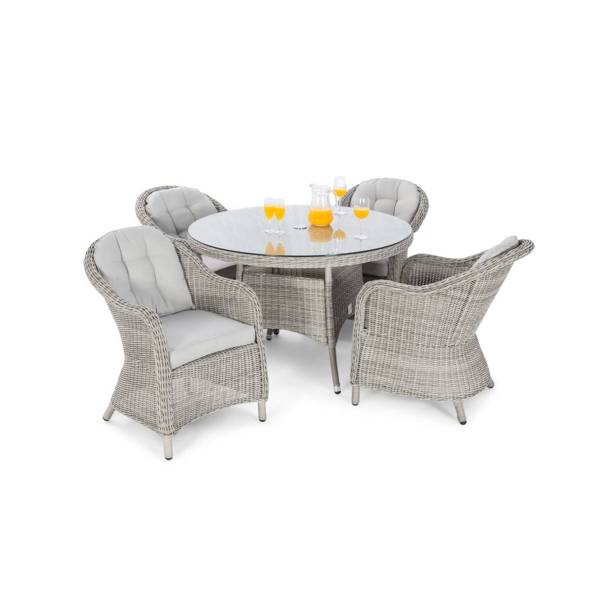 Oxford 4 Seat Round Dining Set with Heritage Chair