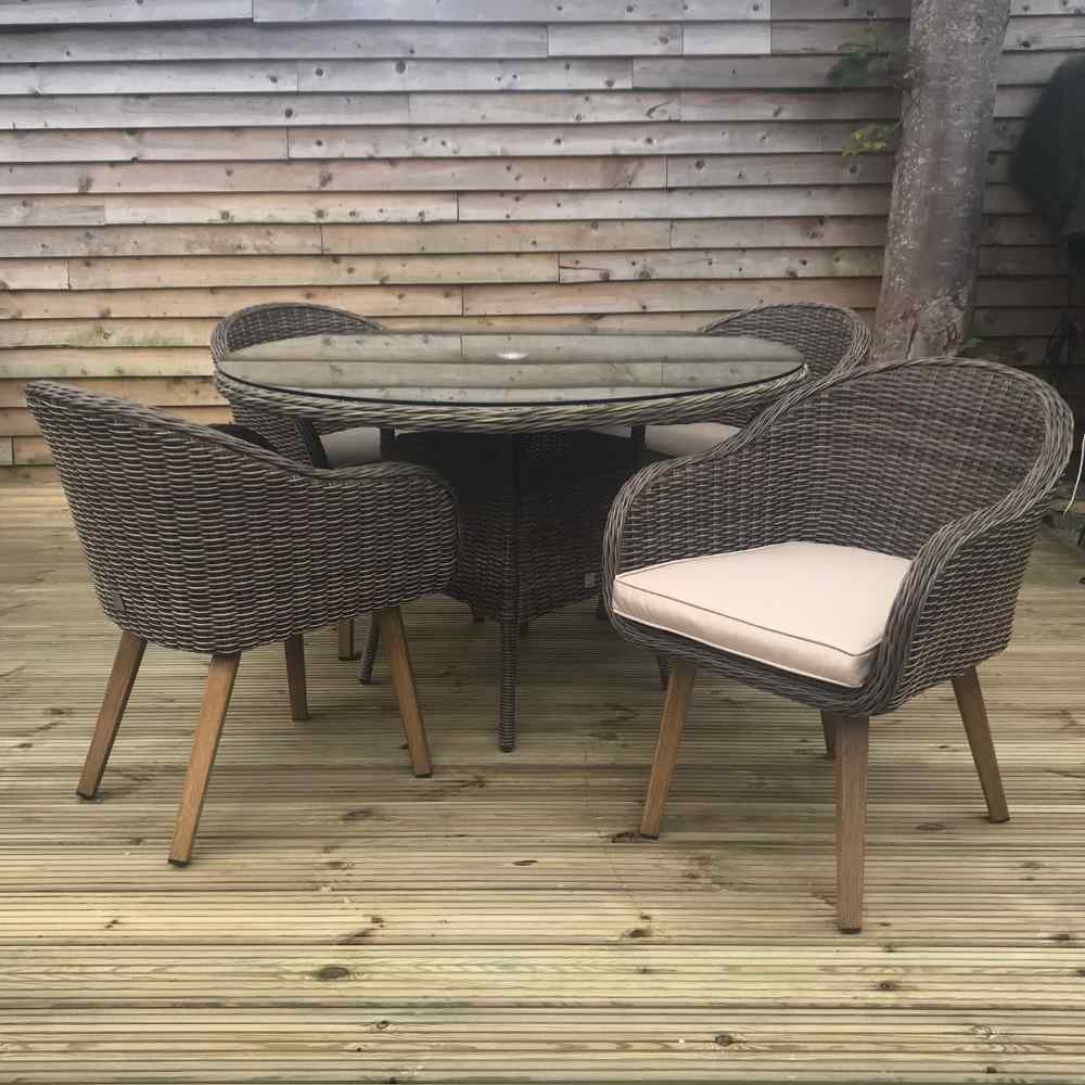 Phuket 4 Seat Rattan Dining Set