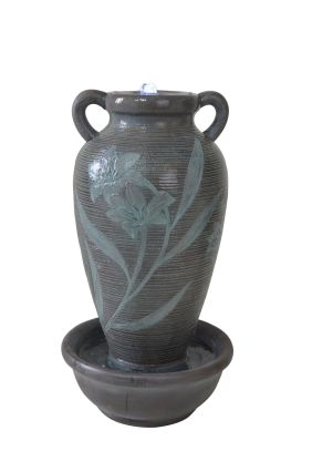 Floral Ribbed Vase