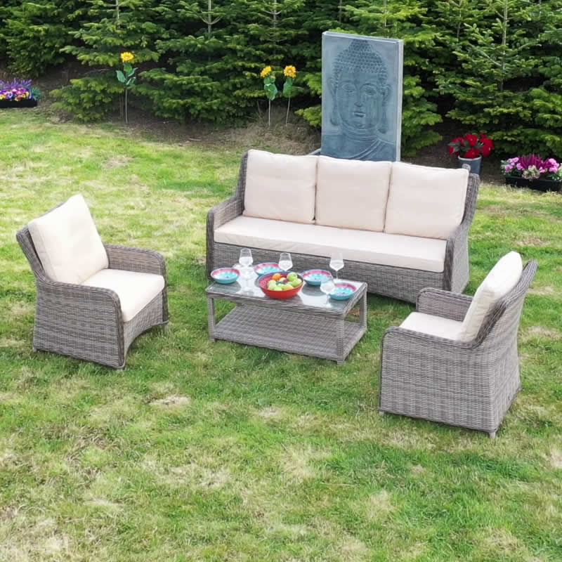 Hanover 3 Seat Rattan Sofa Set