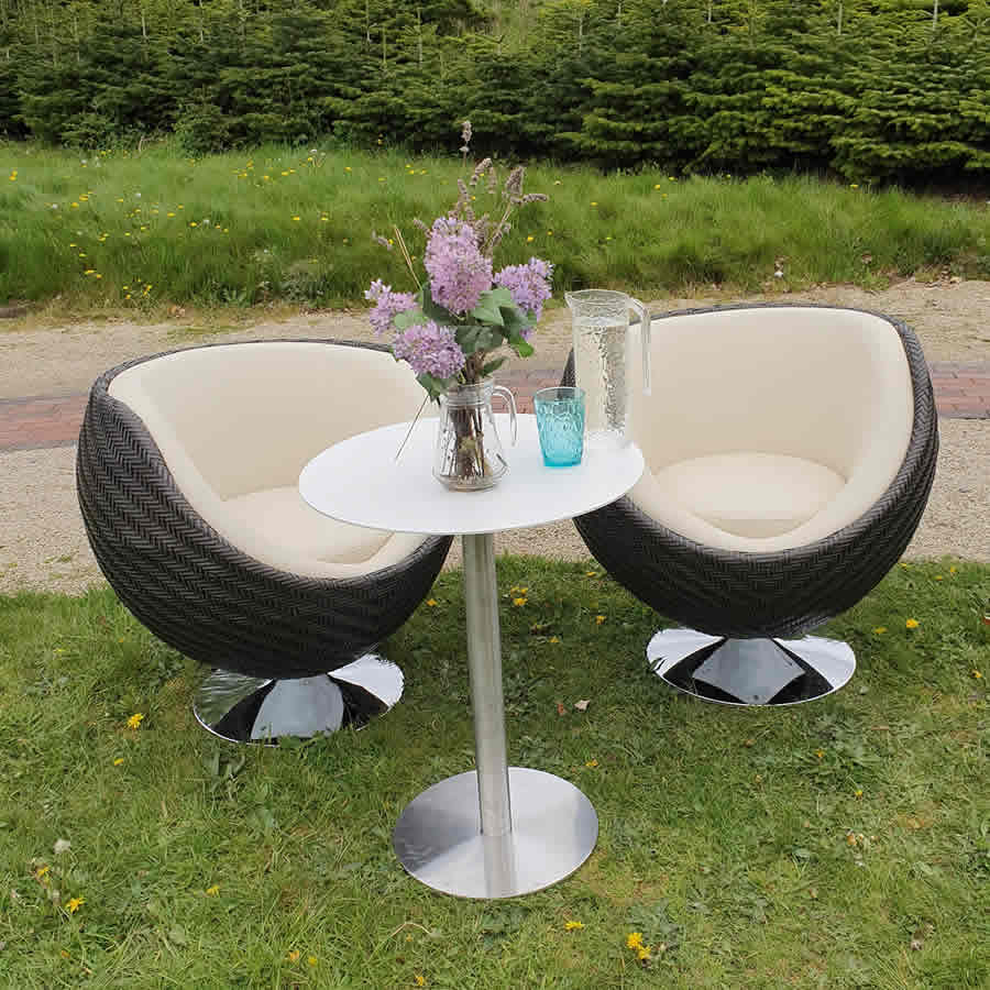 Georgia Luxury Yacht Leather Rotating Chair Bistro Set