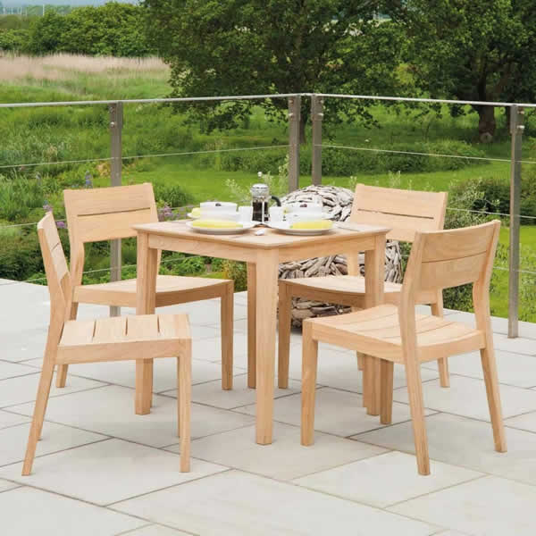 Roble 4 Seater Square Wooden Dining Furniture Set