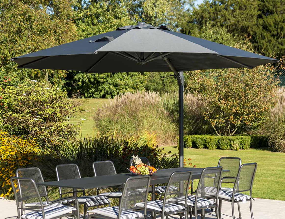 Alexander Rose Round 3.5m Aluminium Cantilever Parasol - Charcoal