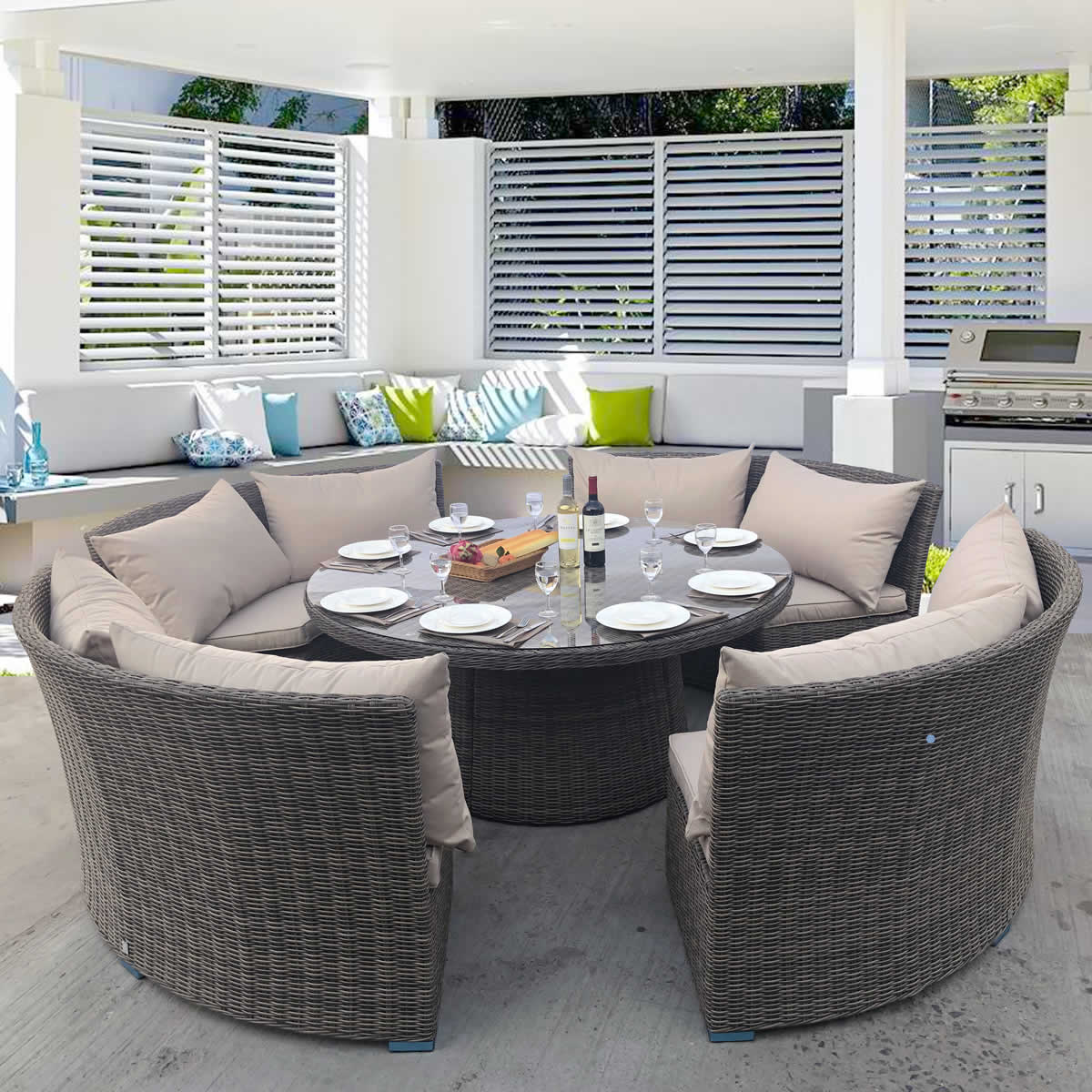 Sevilla Rattan Sofa Dining Set