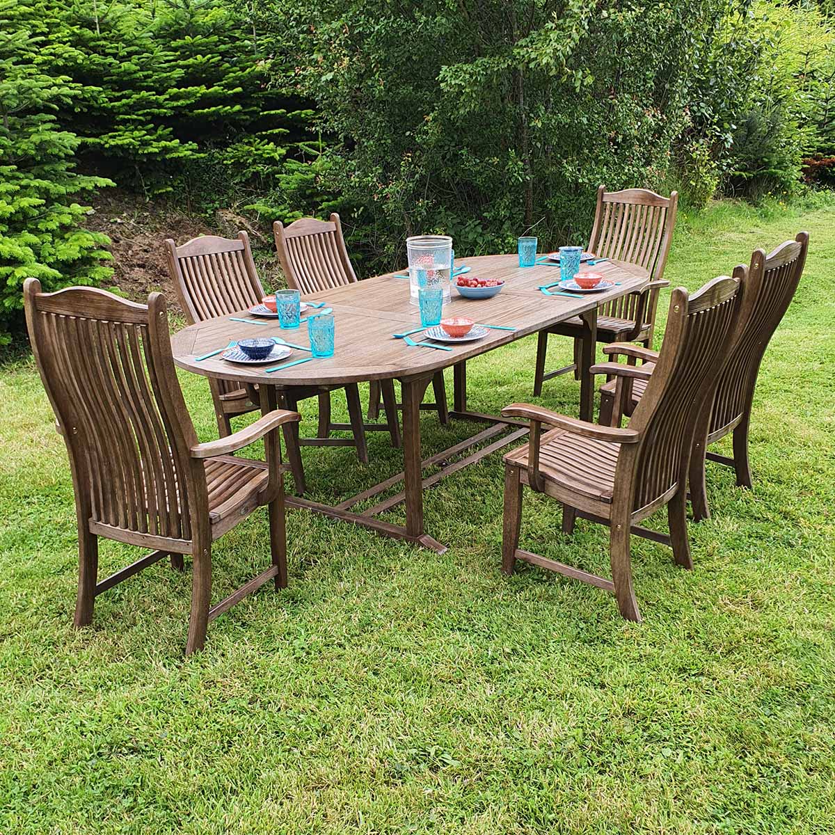 Sherwood Bengal 6 Seaters Oval Dining Set