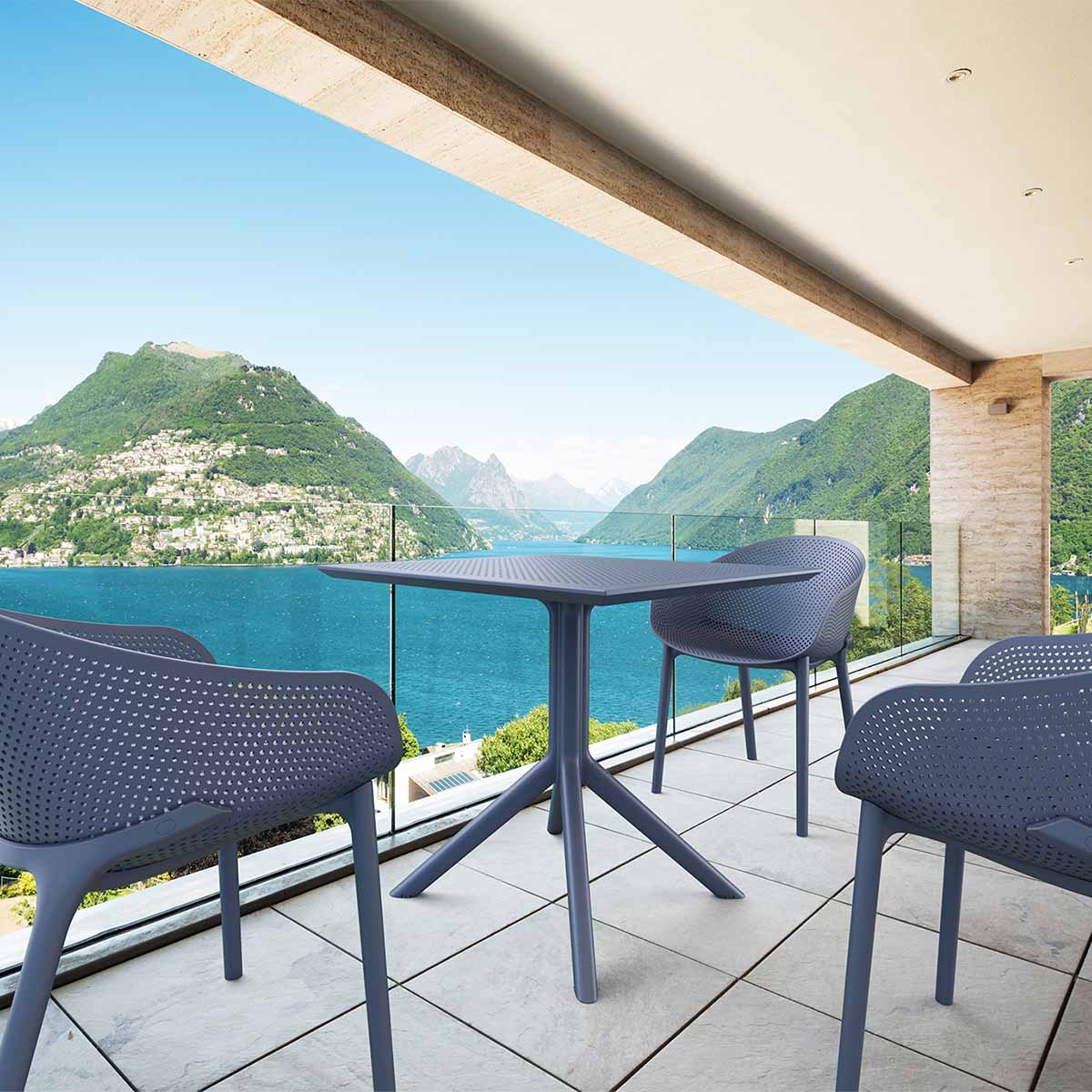 Sky 70 Dining Set for 4 in Grey