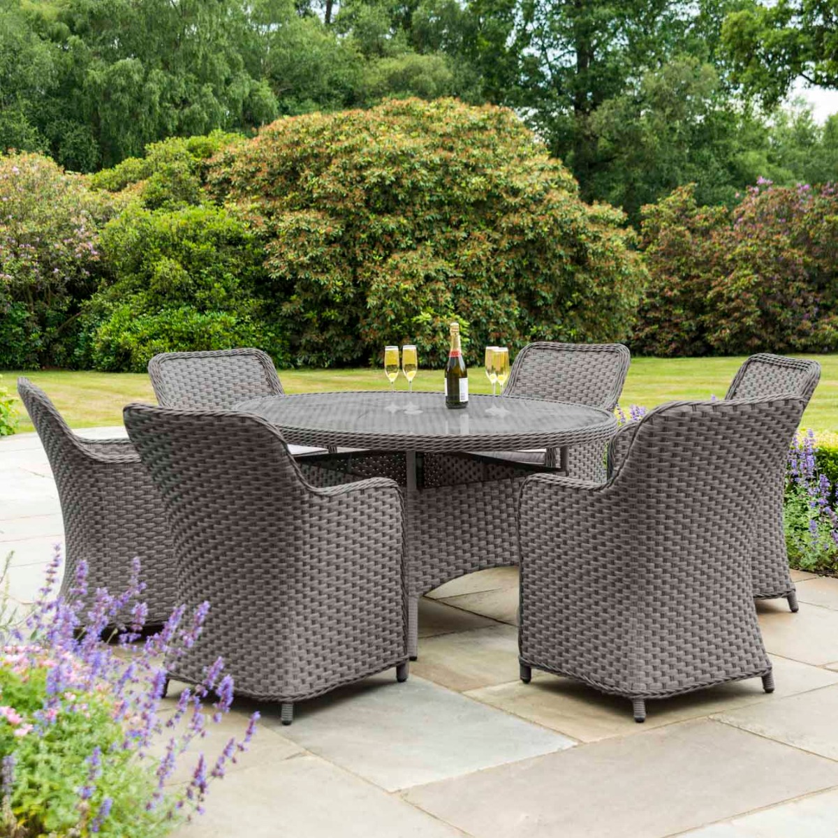 Sofia 1.8M Oval Table & 6 Chairs - Grey