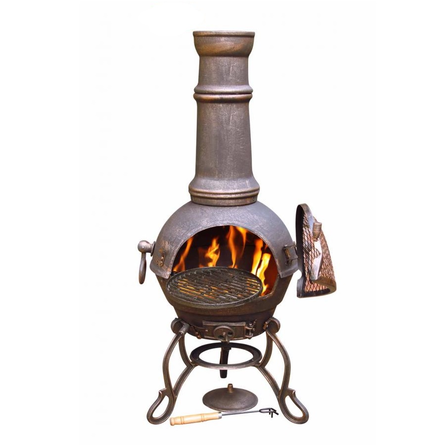Toledo Cast Iron Patio Chimenea Large Bronze