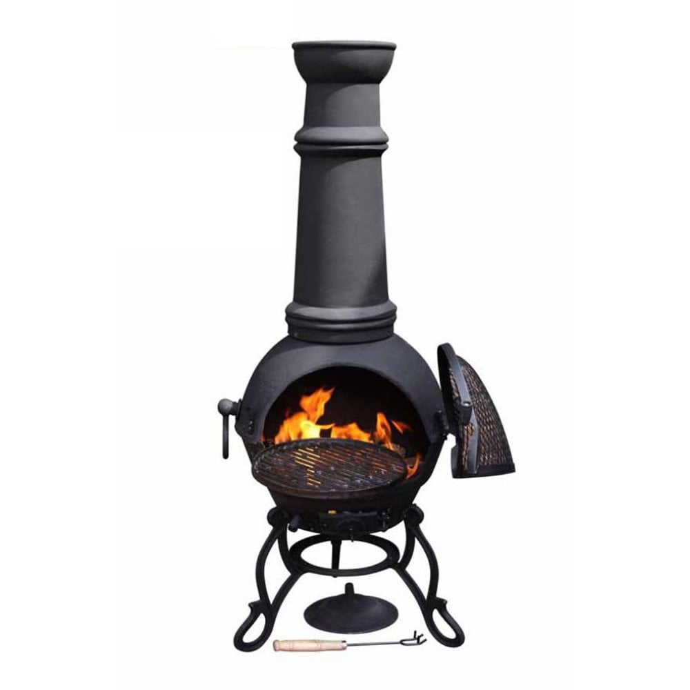 Toledo XL Cast Iron Chimenea in Black