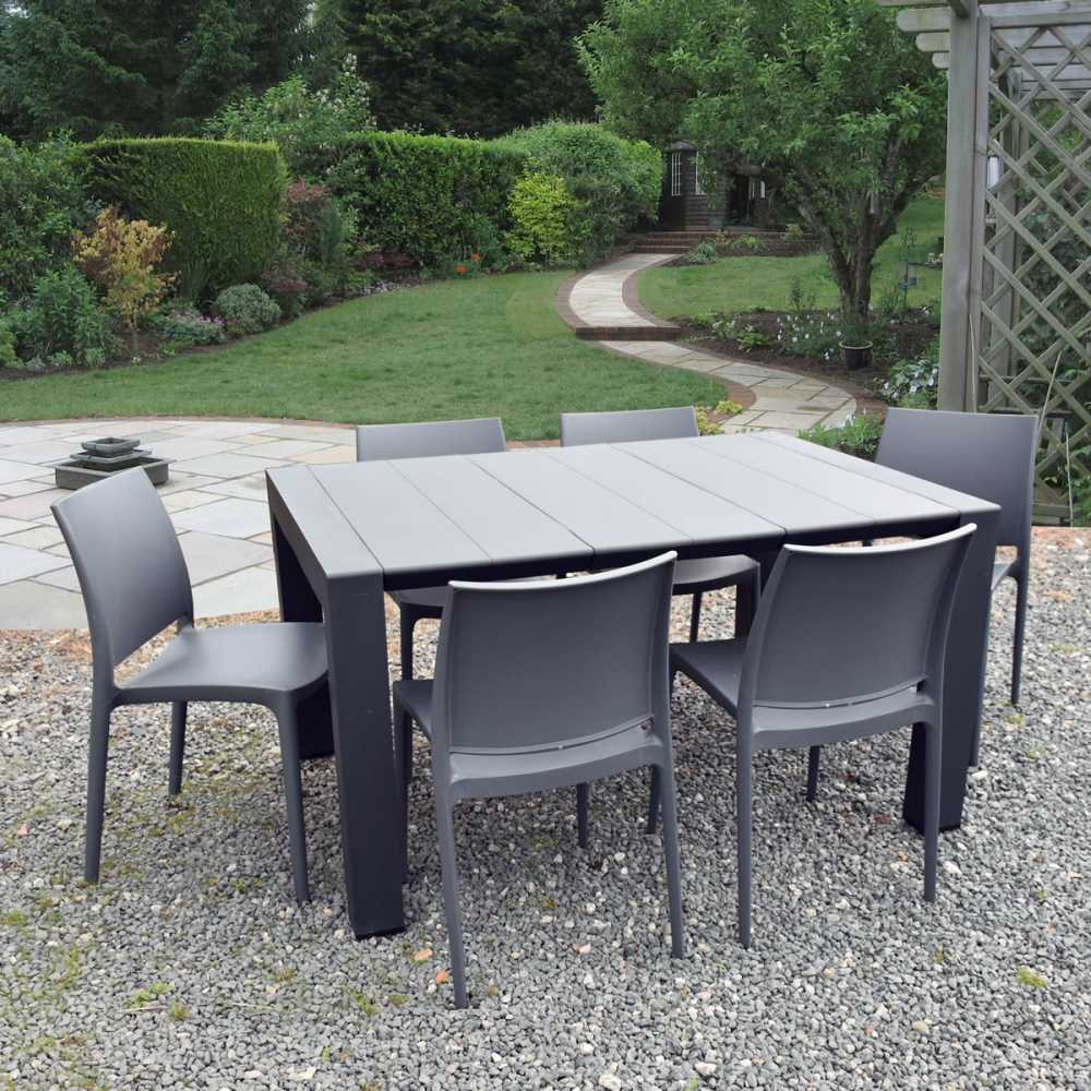Vegas 6 Seater Extending Table Set with Maya Chairs