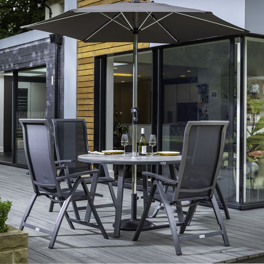 Vienna 4 Seat Reclining Round Dining Set