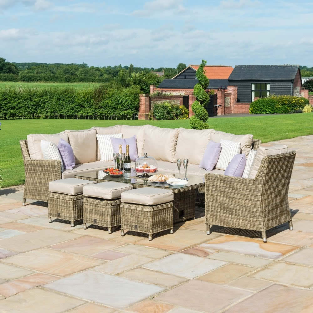 Winchester Corner Dining Set With Armchair, Ice Bucket & Rising Table