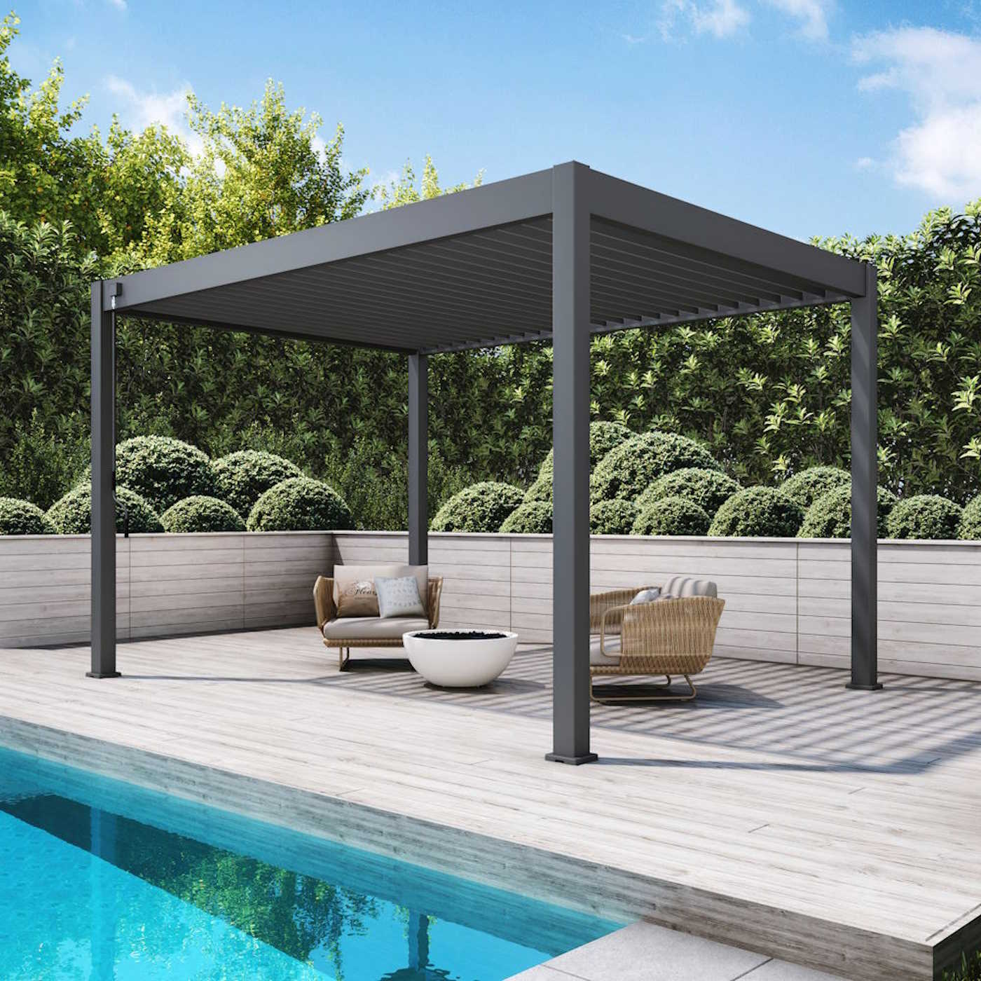 Zeus Bio-Climatic Pergola - Charcoal (3m x 4m)