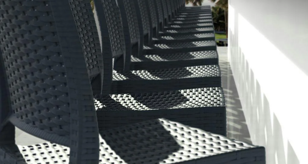 Close Up of Fiji Plastc Bar Stools