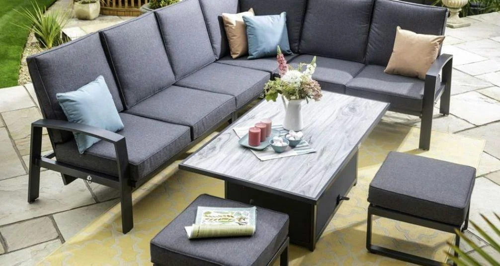Outdoor Fabric Corner Dining Set