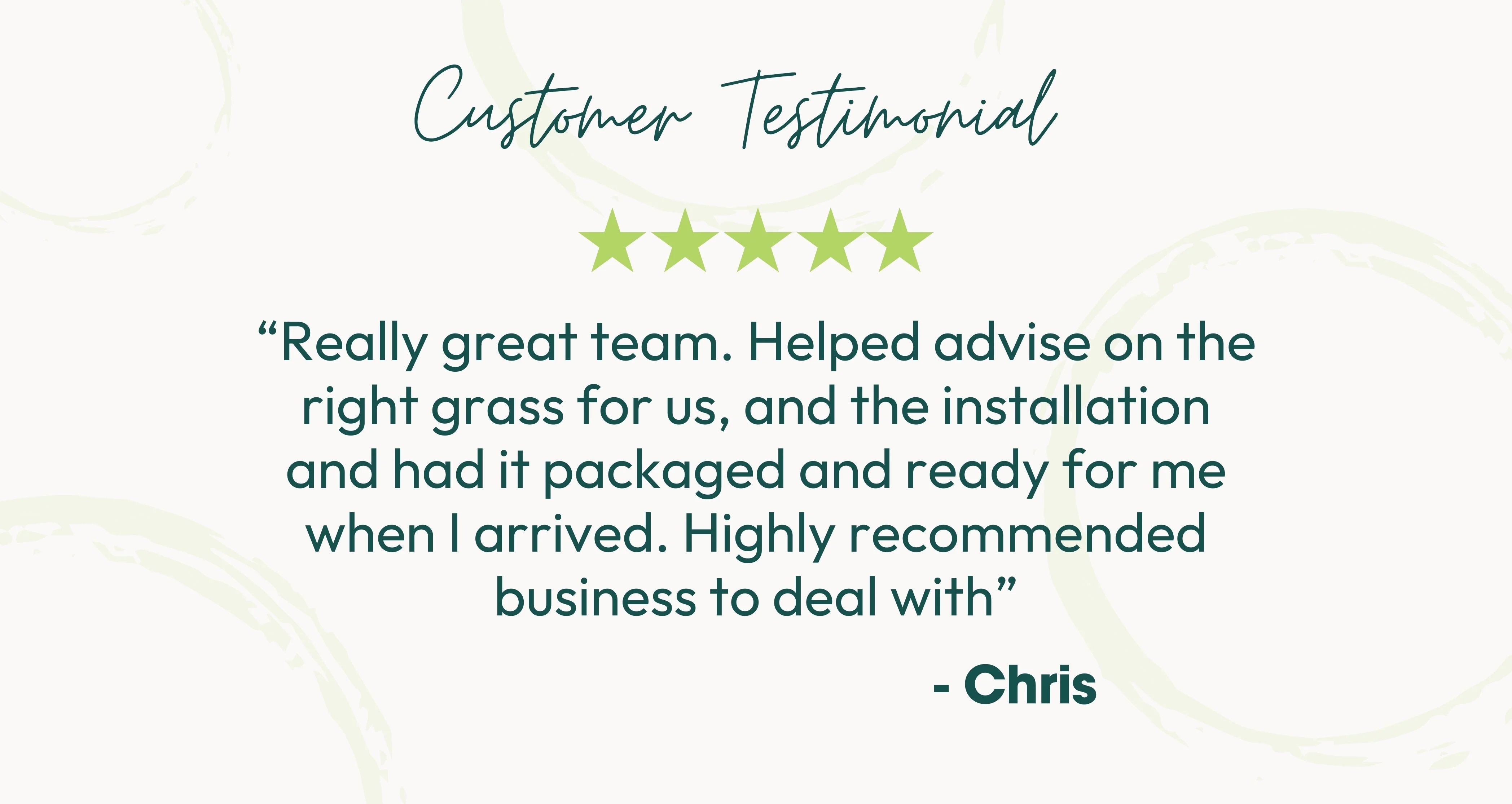 Outdoor Living Artificial Grass Testimonial