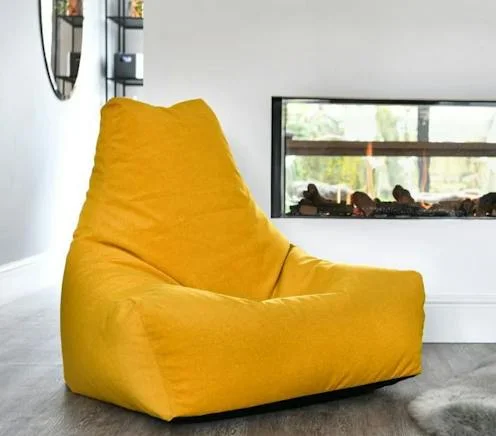 mustard coloured luxury beanbag