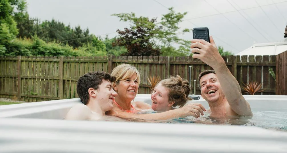 Family in Hot Tubs at Outdoor Living Ireland
