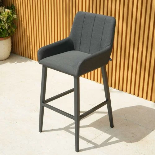 Galaxy Outdoor Fabric Bar Chair - Dark Grey