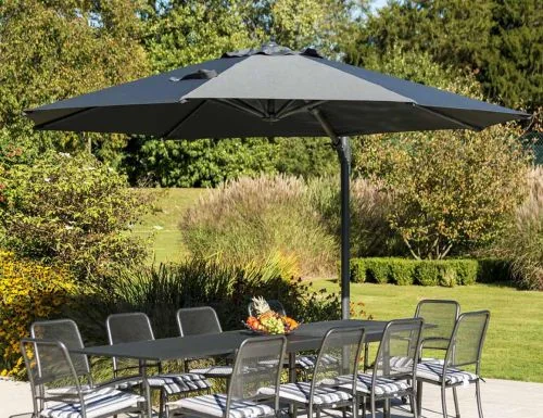 Alexander Rose Round 3.5m Aluminium Cantilever Parasol - Charcoal
