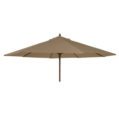 Alexander Rose Hardwood 3m Round Parasol with Pulley – Taupe