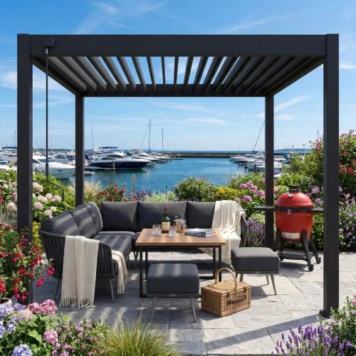 Zeus Bio-Climatic Pergola - Charcoal (3m x 3m)
