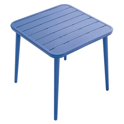 Amalfi 75cm Square Aluminium Garden Dining Table - Blue