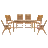 Wood 6 Seat Sets