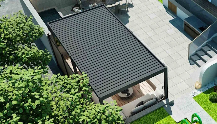 louvered roof pergola