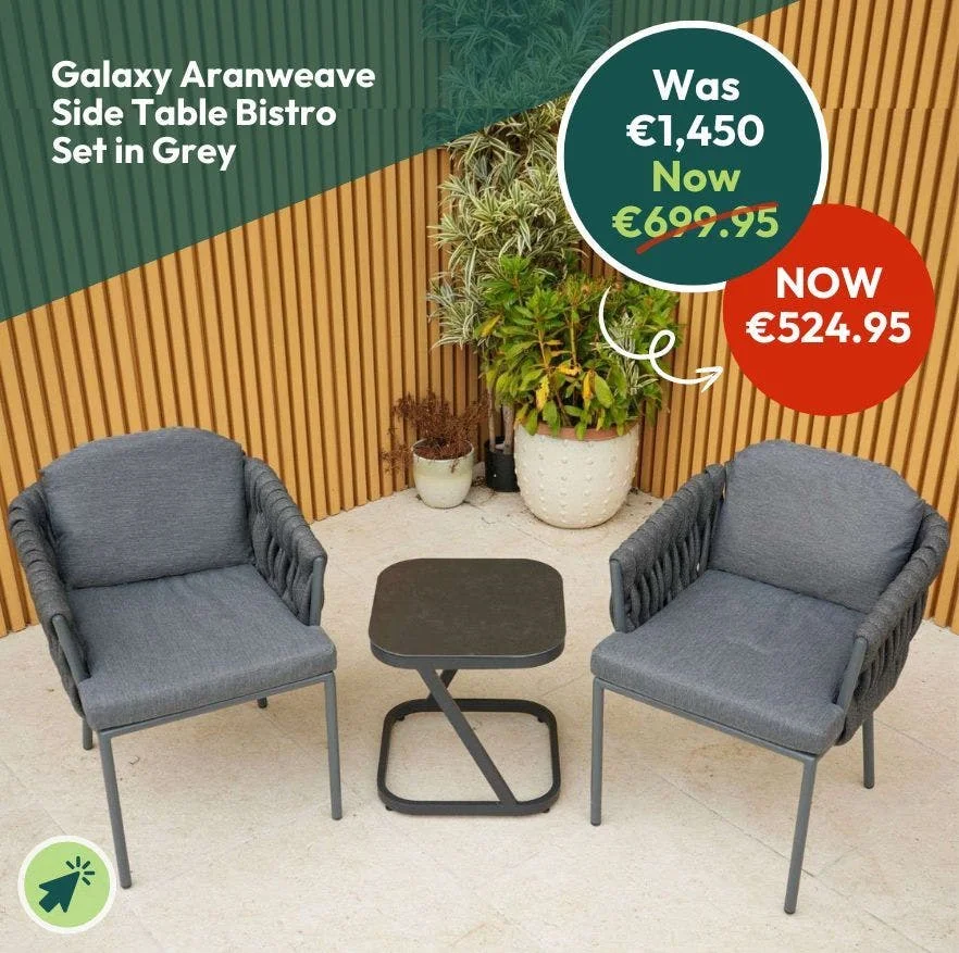 Galaxy Aranweave Side Table Bistro Set in Grey