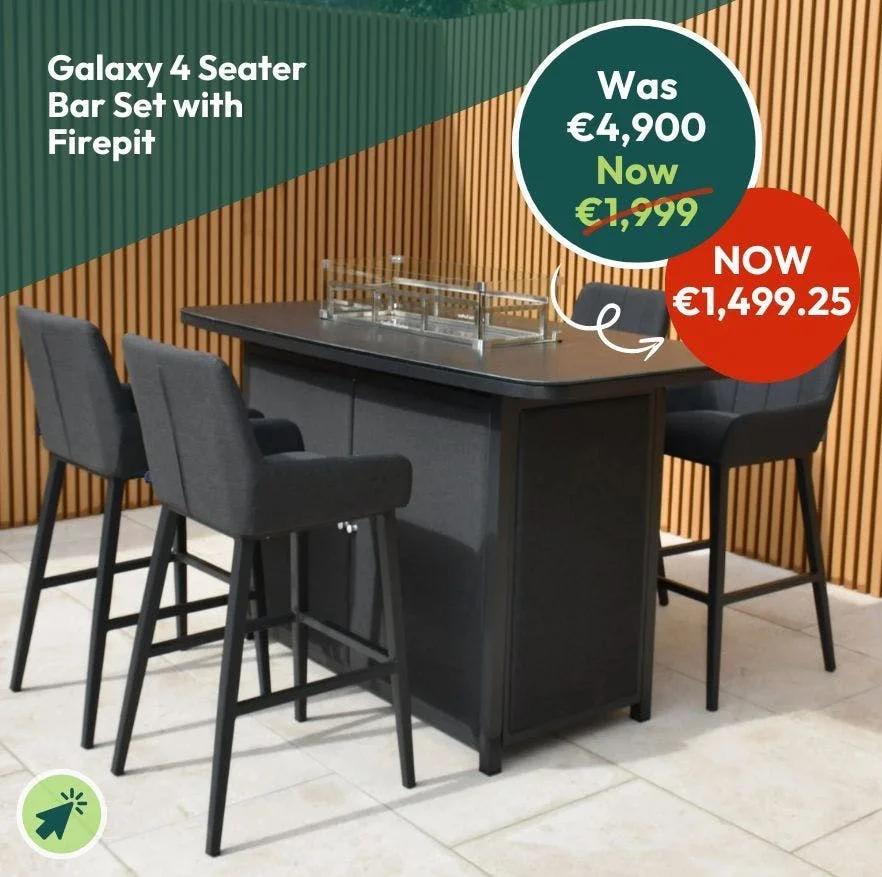 Galaxy 4 Seater Bar Set with Firepit