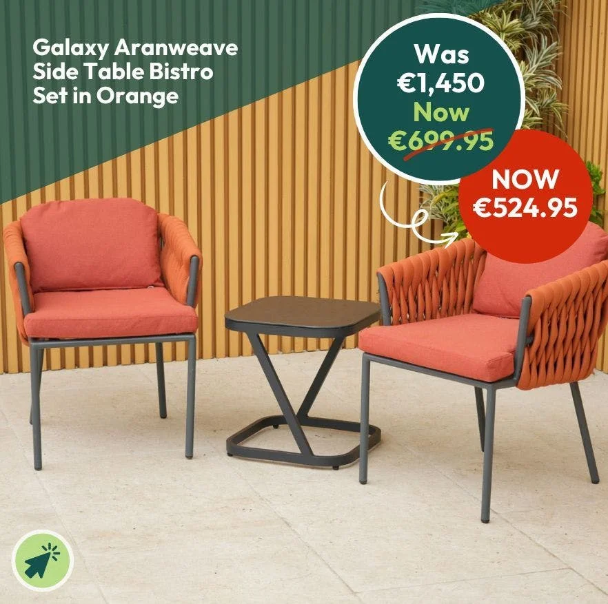 Galaxy Aranweave Side Table Bistro Set in Orange