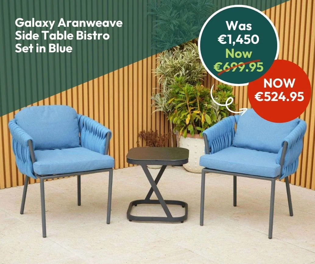 Galaxy Aranweave Side Table Bistro Set in Blue