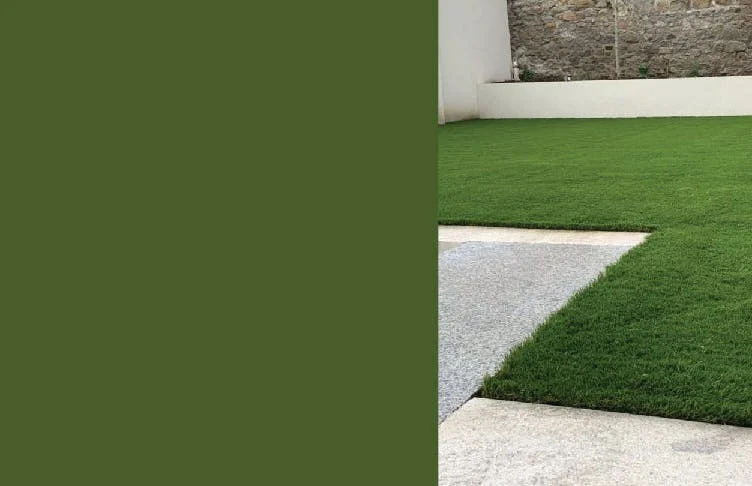 Modern style garden with artificial grass