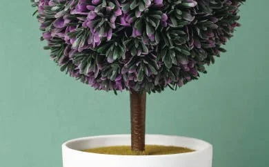 Round potted artificial plant
