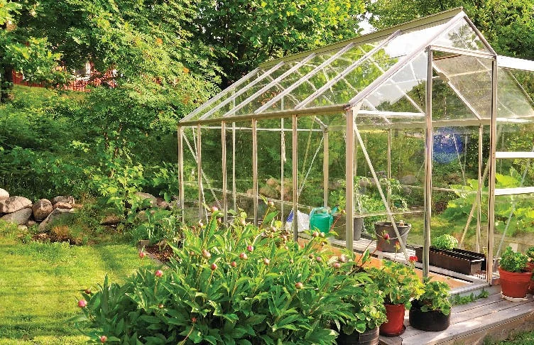 Large Glass Greenhouse in Garden