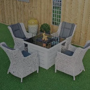 4 seat outdoor firepit ining set