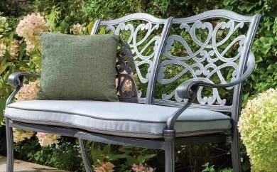 Cast Aluminium Grey Garden Bench