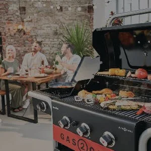 Grilling food and vegetable on BBQ grill