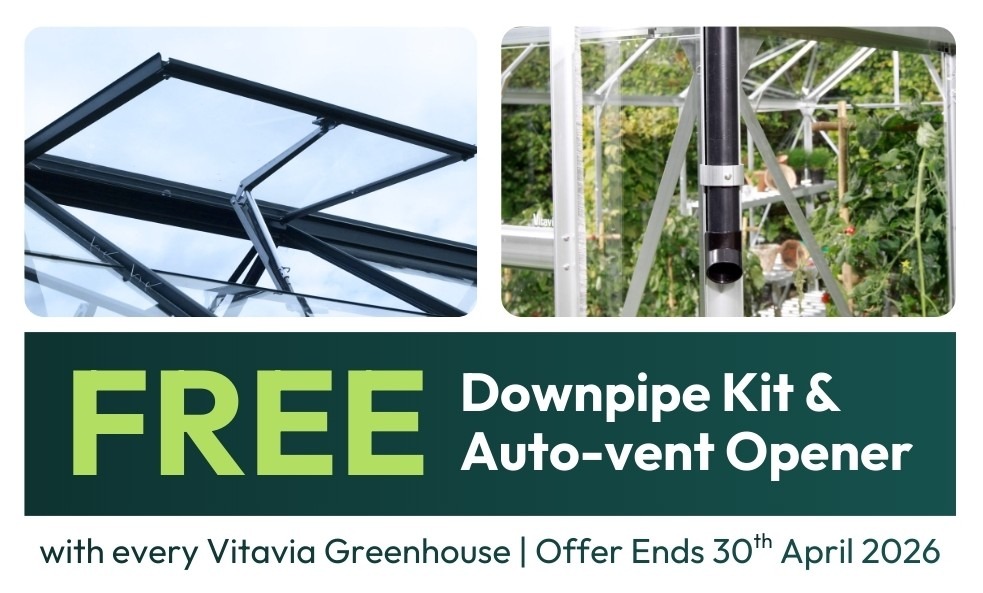 Free Downpipe Kit & Auto-vent Opener Vitavia Greenhouses
